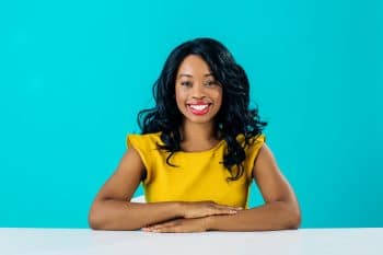 Happy smiling woman with healthy teeth